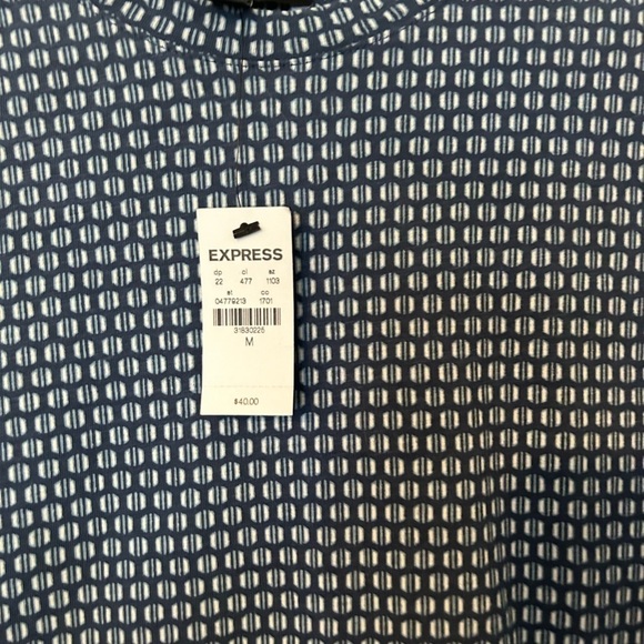 NWT Men's Express Modern Blue 
Graphic Print Casual Stretchy Cotton - Picture 2 of 7